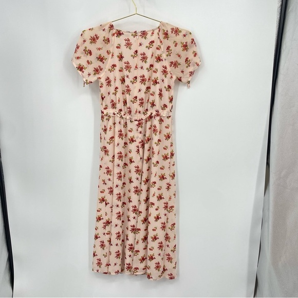 Madewell Tie-Sleeve Ruffle-Waist Midi Dress in Countryside Blooms Sz 00 - Picture 3 of 11